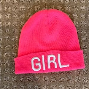 Hot pink GIRL beanie